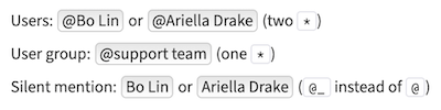 Markdown mentions